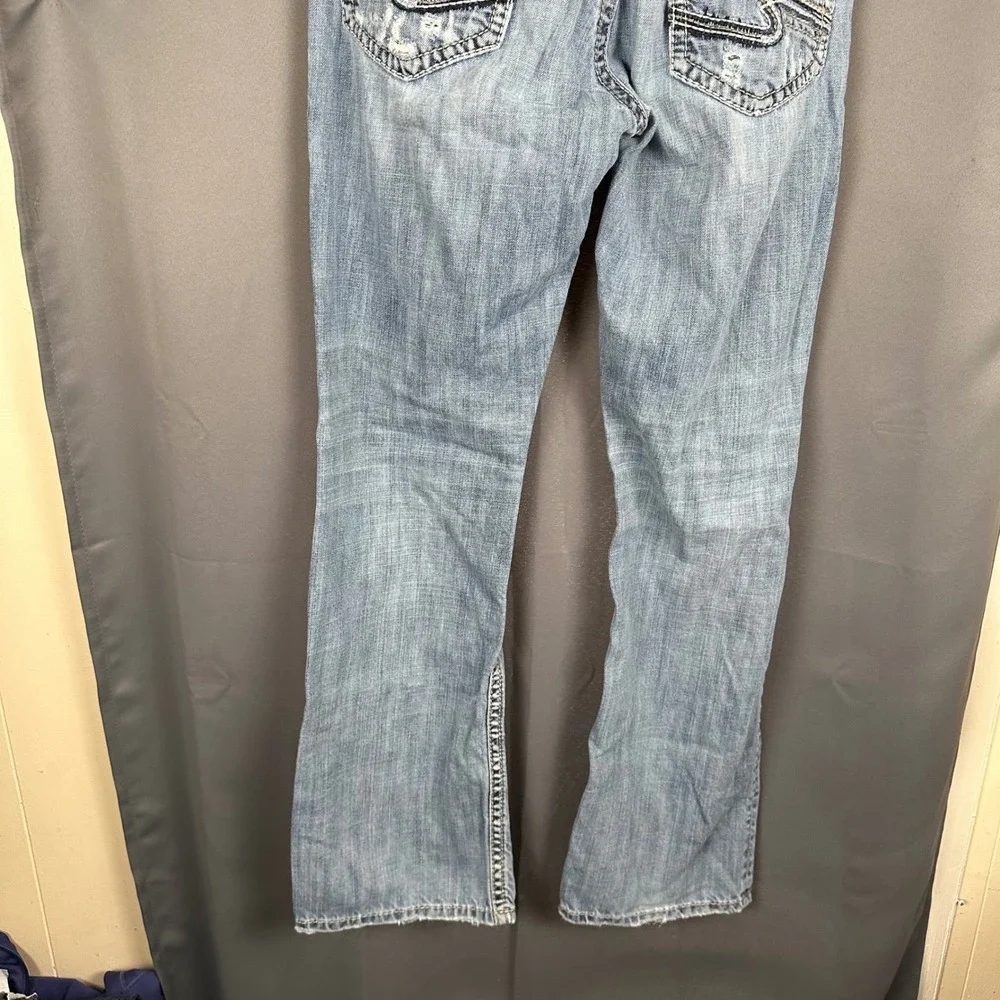 Silver Jeans Co Craig Mens 32x34 Easy Fit Bootcut Light Wash Denim M33618LD273